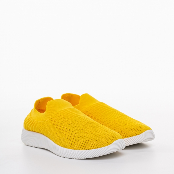 Детски спортни обувки жълти  от текстилен материал Luna, 4 - Kalapod.bg