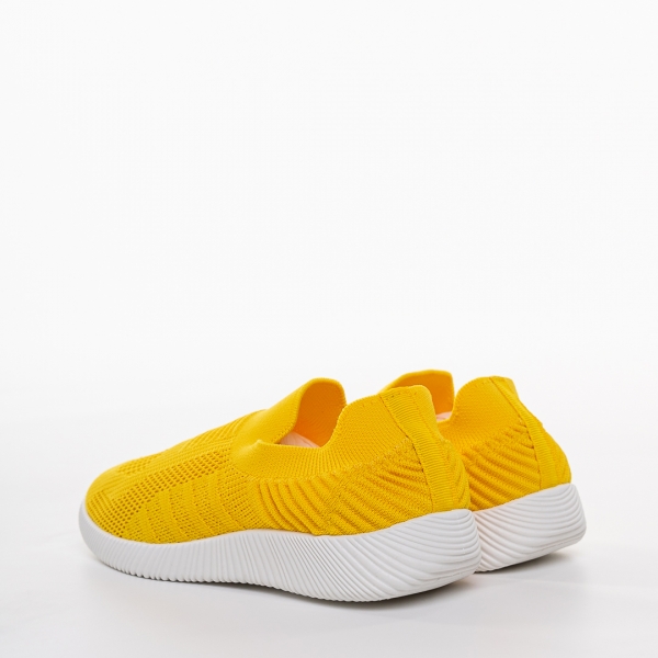 Детски спортни обувки жълти  от текстилен материал Luna, 3 - Kalapod.bg