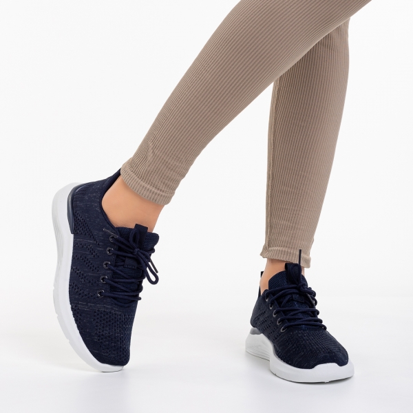 Дамски спортни обувки  сини  от текстилен материал  Thiago, 3 - Kalapod.bg