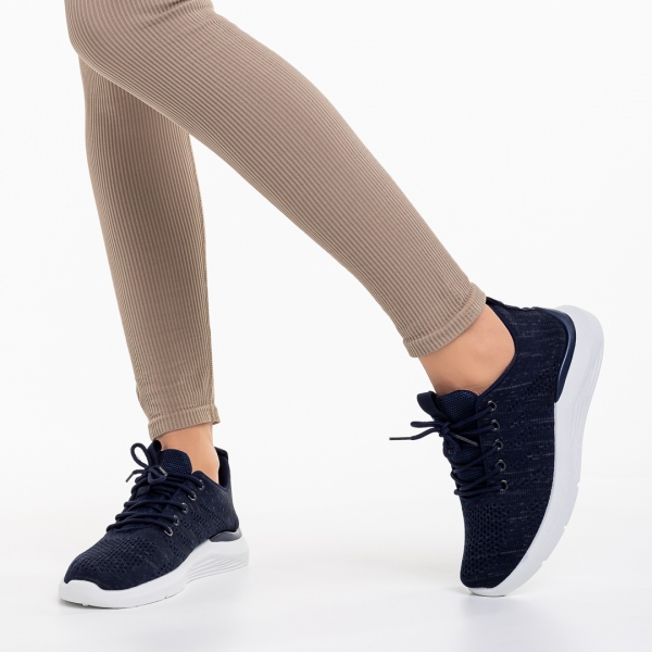 Дамски спортни обувки  сини  от текстилен материал  Thiago, 4 - Kalapod.bg