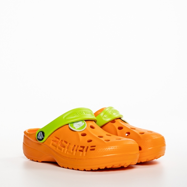 Детски чехли оранжеви от синтетичен материал  Harvey, 4 - Kalapod.bg