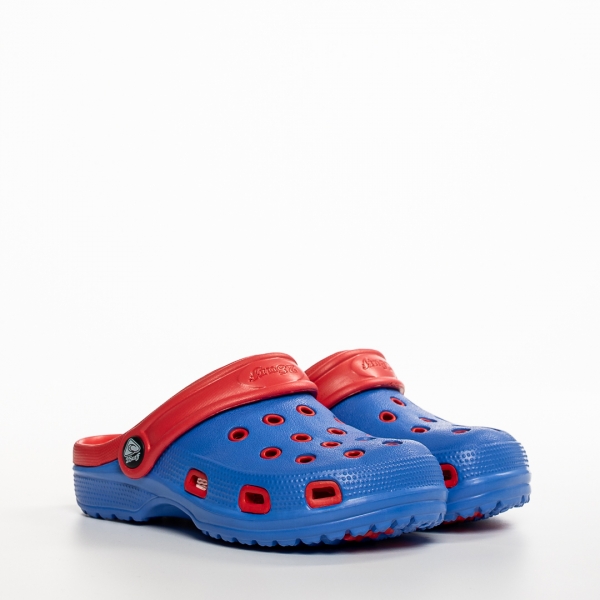 Детски чехли сини с червено от синтетичен материал  Ibrahim, 4 - Kalapod.bg