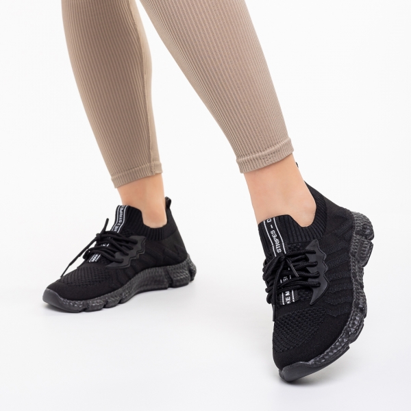 Дамски спортни обувки черни от текстилен материал  Daissy, 4 - Kalapod.bg