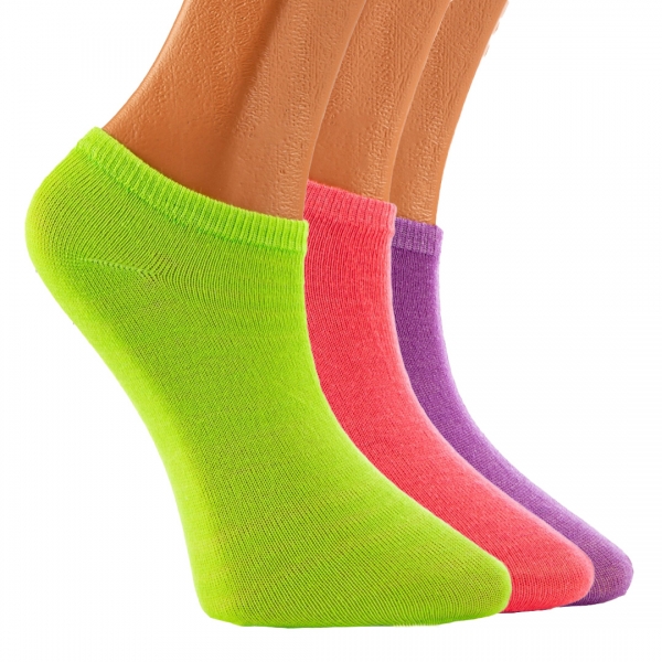 К-т 3 чифта детски чорапи  лилави  тъмно  зелени  цикламени - Kalapod.bg