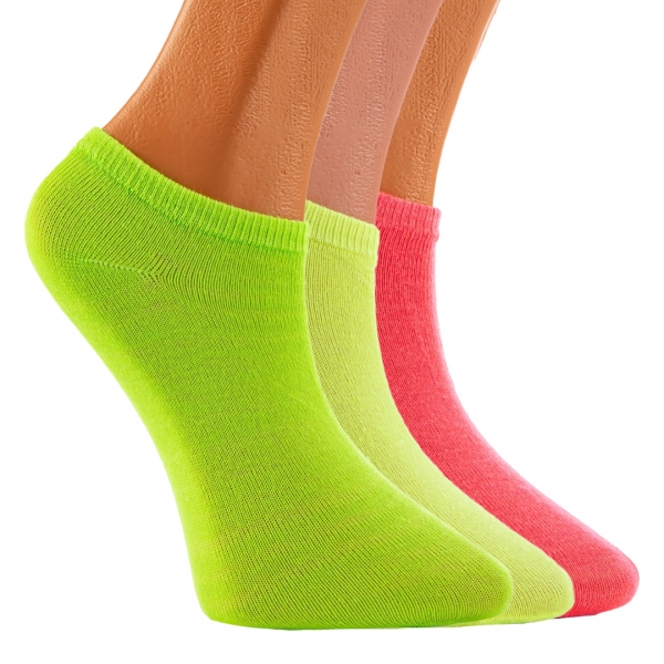 К-т 3 чифта детски чорапи  светло зелени  цикламени  тъмно  зелени - Kalapod.bg