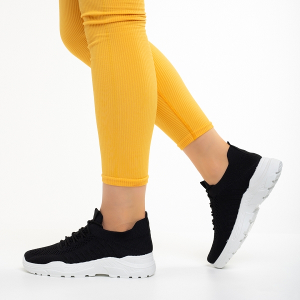 Дамски спортни обувки  черни  от текстилен материал  Dacota, 4 - Kalapod.bg