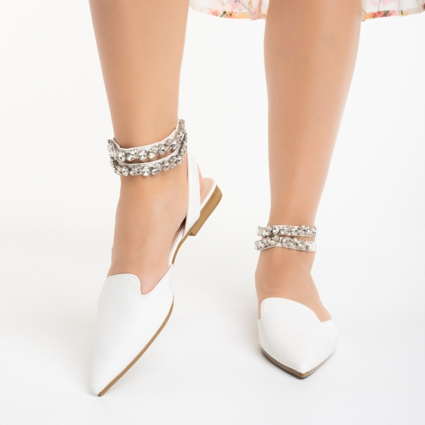 Дамски обувки  бели  от еко кожа  Becky - Kalapod.bg