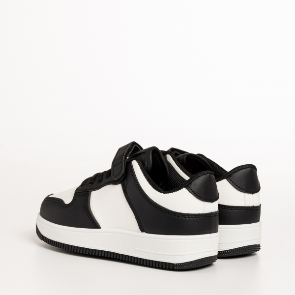 Детски спортни обувки черни с бяло от еко кожа Neal, 4 - Kalapod.bg