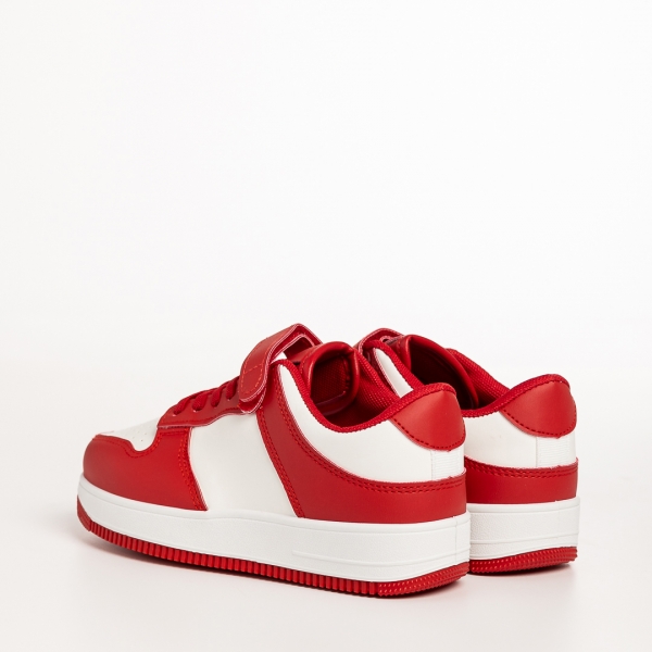 Детски спортни обувки червени  с  бяло от еко кожа Neal, 4 - Kalapod.bg