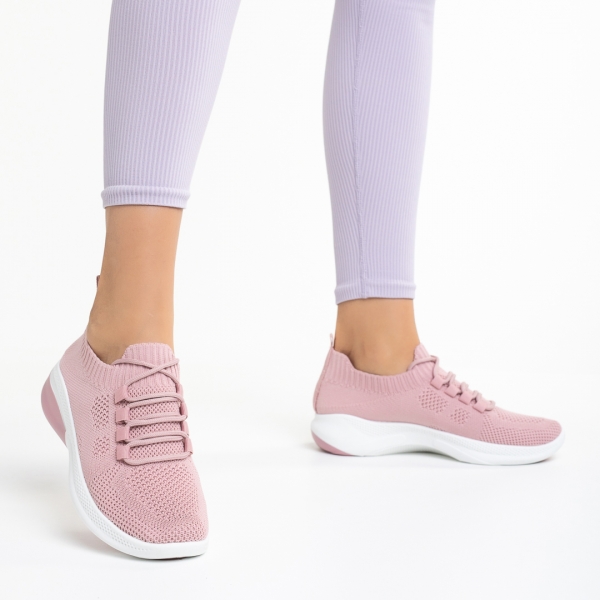 Дамски спортни обувки  розови  от текстилен материал  Latifa, 3 - Kalapod.bg