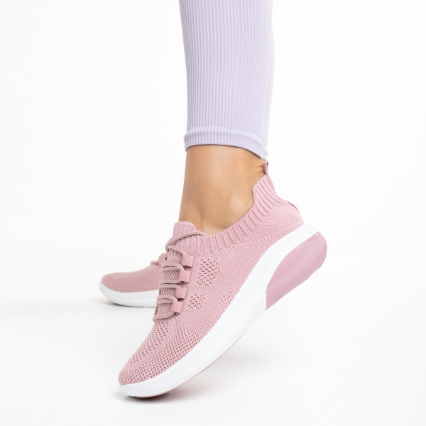 Дамски спортни обувки  розови  от текстилен материал  Latifa, 5 - Kalapod.bg