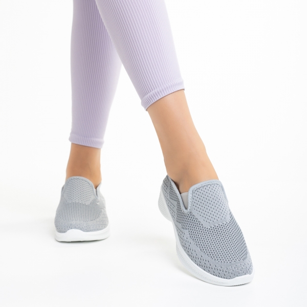Дамски спортни обувки сиви от текстилен материал  Leanne, 3 - Kalapod.bg