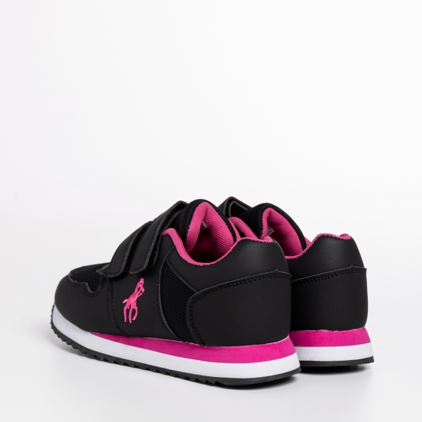 Детски спортни обувки  черни  от еко кожа  и текстилен материал Aston, 4 - Kalapod.bg