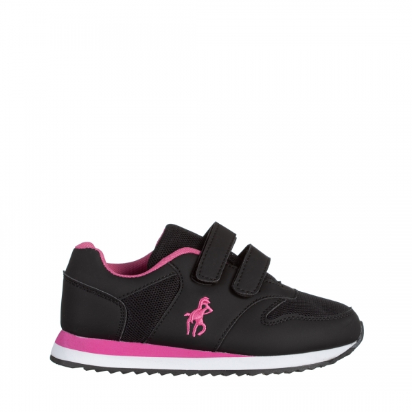 Детски спортни обувки  черни  от еко кожа  и текстилен материал Aston, 2 - Kalapod.bg