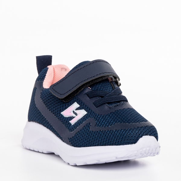 Детски спортни обувки  сини с розово  от текстилен материал  Vanilla - Kalapod.bg