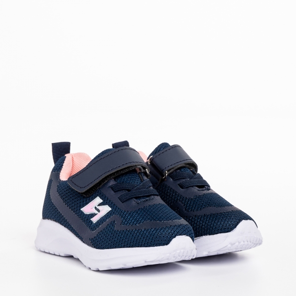 Детски спортни обувки  сини с розово  от текстилен материал  Vanilla, 3 - Kalapod.bg