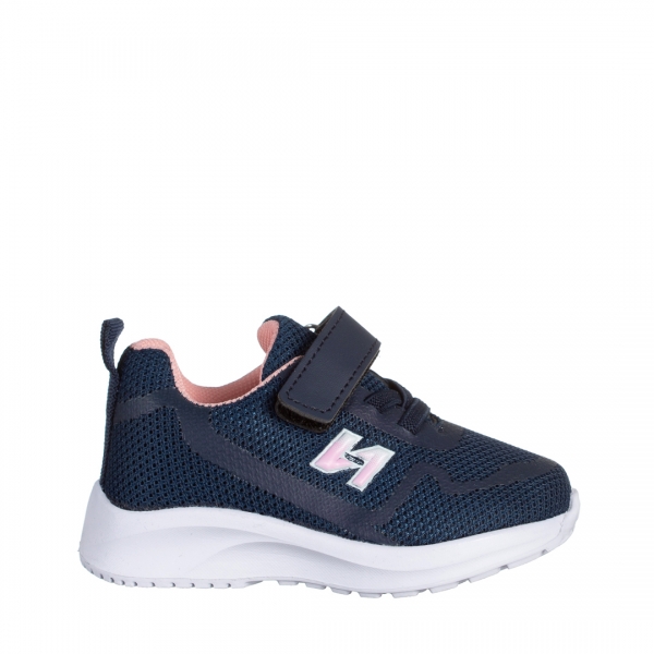 Детски спортни обувки  сини с розово  от текстилен материал  Vanilla, 2 - Kalapod.bg