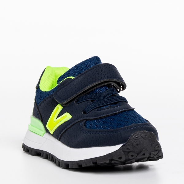 Детски спортни обувки  сини със зелено  от еко кожа Rockie, 3 - Kalapod.bg