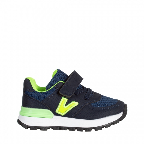 Детски спортни обувки  сини със зелено  от еко кожа Rockie, 2 - Kalapod.bg