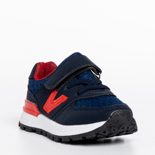Детски спортни обувки  сини с червено  от еко кожа Rockie, 3 - Kalapod.bg