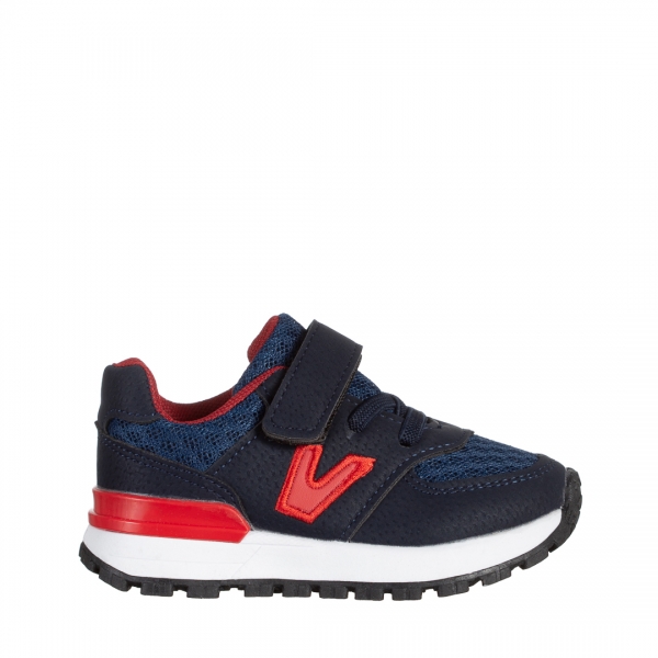 Детски спортни обувки  сини с червено  от еко кожа Rockie, 2 - Kalapod.bg
