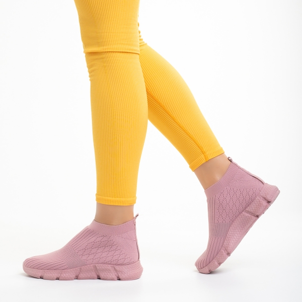 Дамски спортни обувки розови  от текстилен материал  Raina, 3 - Kalapod.bg