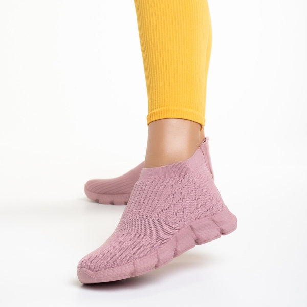 Дамски спортни обувки розови  от текстилен материал  Raina, 4 - Kalapod.bg