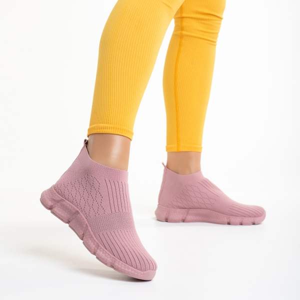Дамски спортни обувки розови  от текстилен материал  Raina, 5 - Kalapod.bg