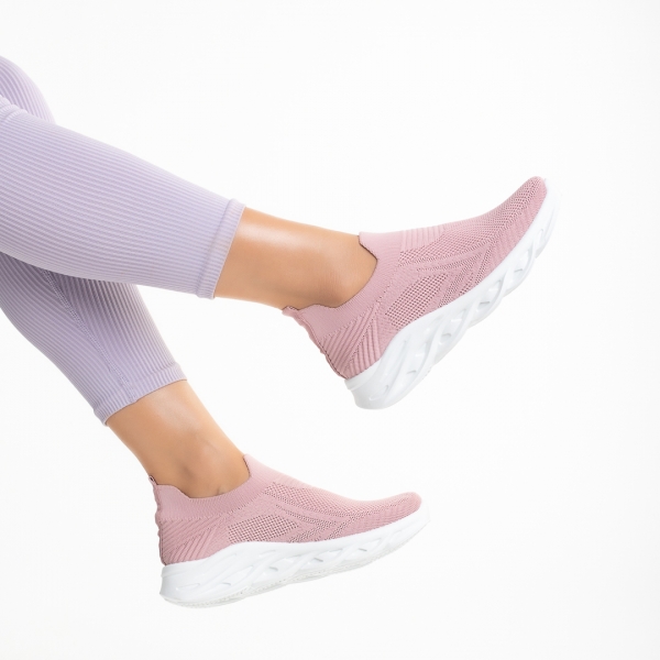 Дамски спортни обувки розови  от текстилен материал  Adalira, 6 - Kalapod.bg