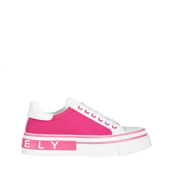 Дамски спортни обувки бели с розово  от еко кожа и текстилен материал  Calandra, 2 - Kalapod.bg
