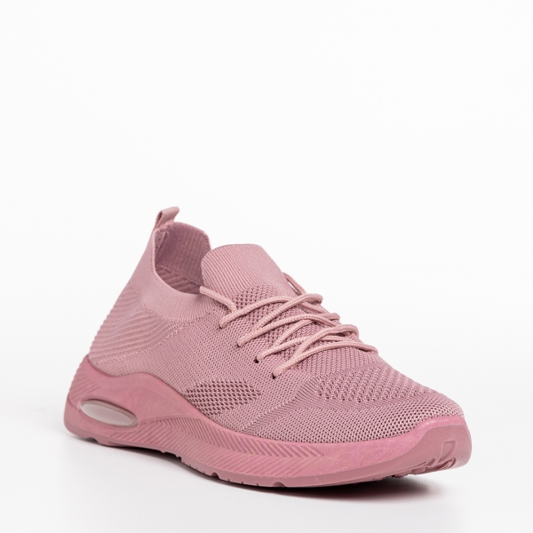 Дамски спортни обувки розови  от текстилен материал  Ricarda, 3 - Kalapod.bg
