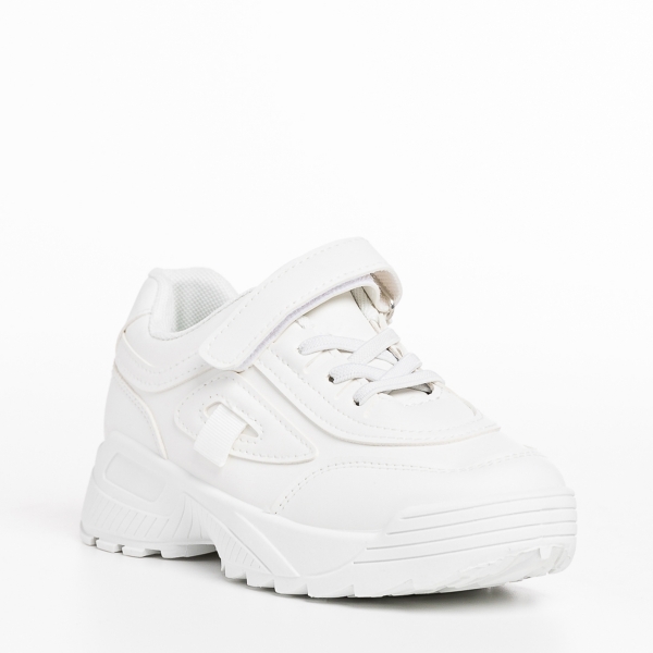 Детски спортни обувки бели от еко кожа  Rumaysa - Kalapod.bg