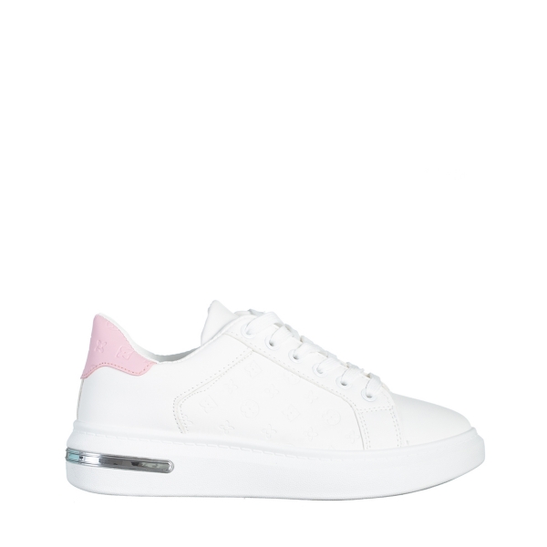 Дамски спортни обувки  бели с розово от еко кожа  Denesha, 2 - Kalapod.bg