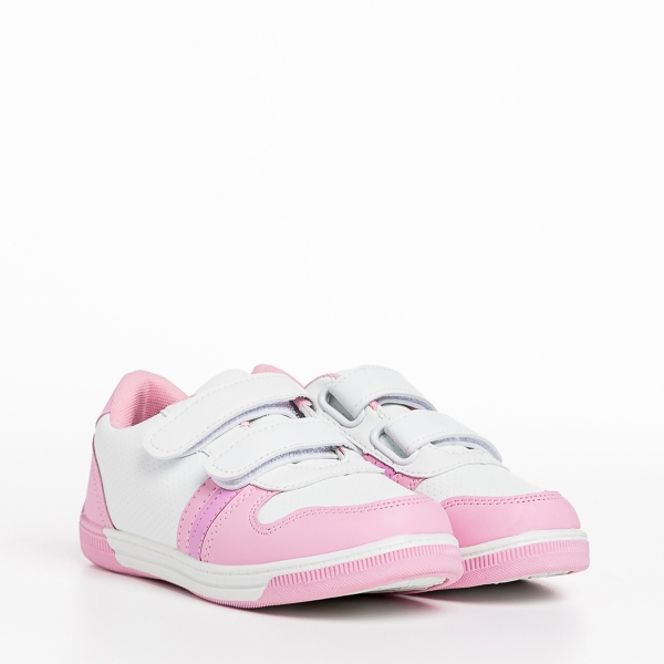 Детски спортни обувки  розови  с бяло  от еко кожа  Buddy - Kalapod.bg