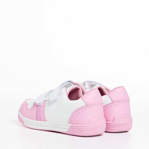 Детски спортни обувки  розови  с бяло  от еко кожа  Buddy, 4 - Kalapod.bg