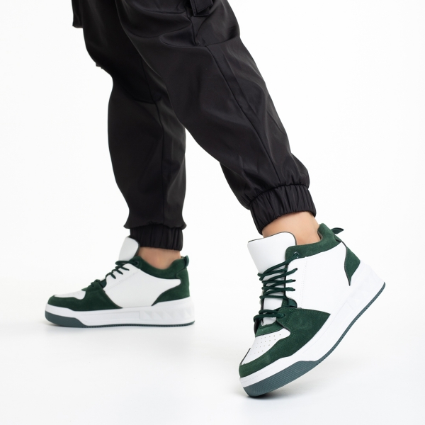 Дамски спортни обувки  зелени  с бяло  от еко кожа  Mandy, 5 - Kalapod.bg