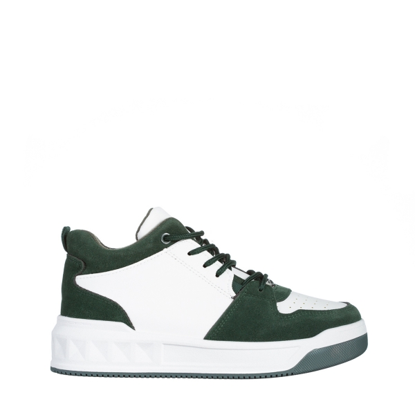 Дамски спортни обувки  зелени  с бяло  от еко кожа  Mandy, 2 - Kalapod.bg