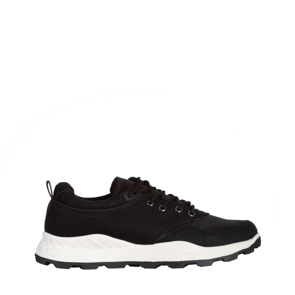 Мъжки спортни обувки   черни от еко кожа и текстилен материал  Robson, 2 - Kalapod.bg