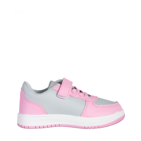 Детски спортни обувки  розови  cu сиви  от еко кожа  Ponty, 2 - Kalapod.bg