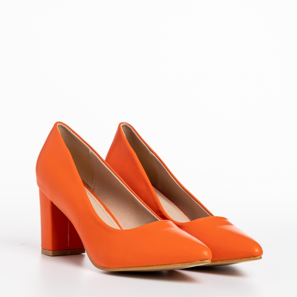 Дамски обувки  оранжеви  от еко кожа  Rissa, 3 - Kalapod.bg