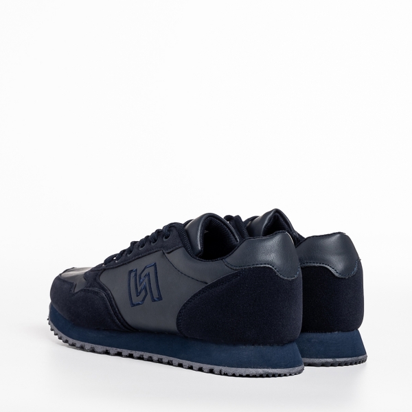 Мъжки спортни обувки  сини  от еко кожа и текстилен материал  Asher, 4 - Kalapod.bg