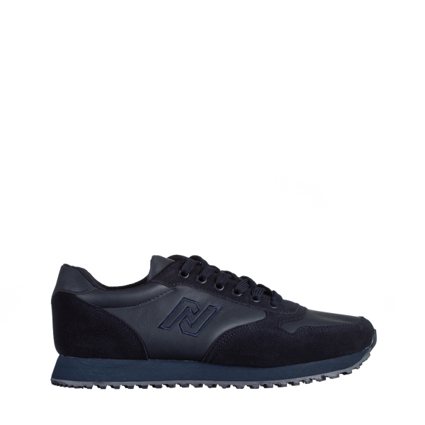 Мъжки спортни обувки  сини  от еко кожа и текстилен материал  Asher, 2 - Kalapod.bg