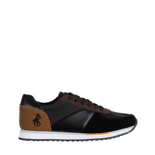 Мъжки спортни обувки  черни  камел от еко кожа  Ramond, 2 - Kalapod.bg