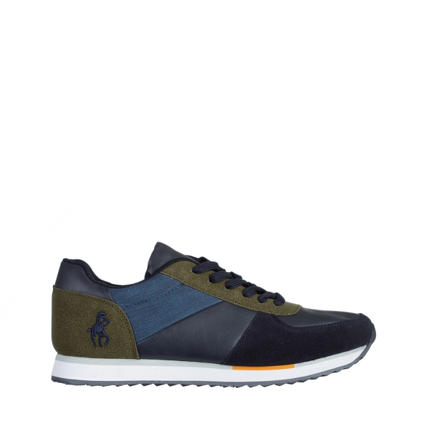 Мъжки спортни обувки  сини със зелено от еко кожа  Ramond, 2 - Kalapod.bg