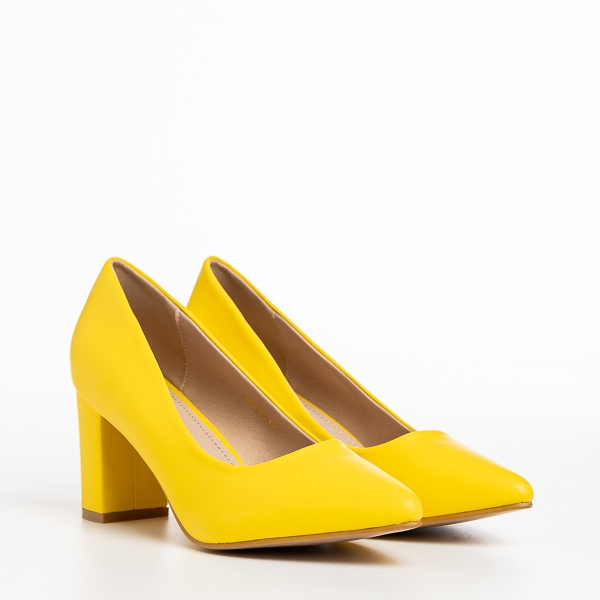 Дамски обувки жълти от еко кожа  Rissa, 3 - Kalapod.bg