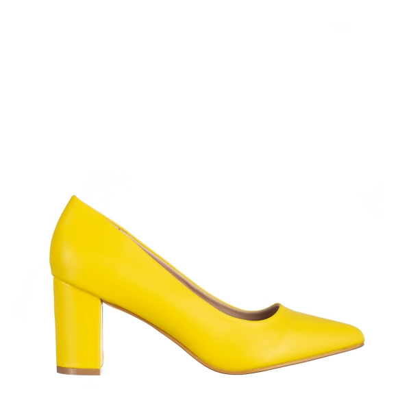 Дамски обувки жълти от еко кожа  Rissa, 2 - Kalapod.bg