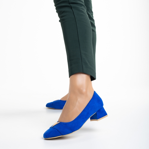 Дамски обувки  сини от текстилен материал  Briella, 4 - Kalapod.bg
