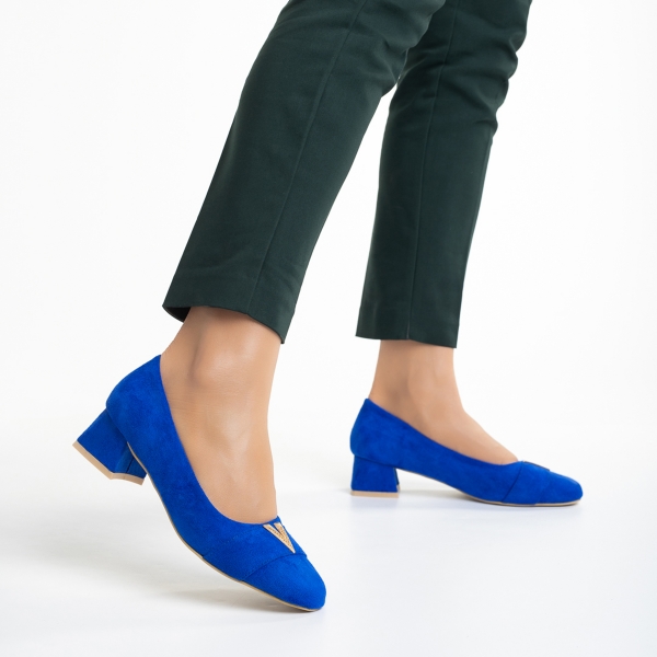 Дамски обувки  сини от текстилен материал  Briella, 5 - Kalapod.bg