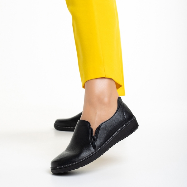 Дамски обувки  черни  от еко кожа  Caressa, 3 - Kalapod.bg