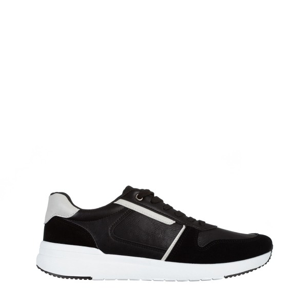 Мъжки спортни обувки  черни от еко кожа  Remon, 2 - Kalapod.bg